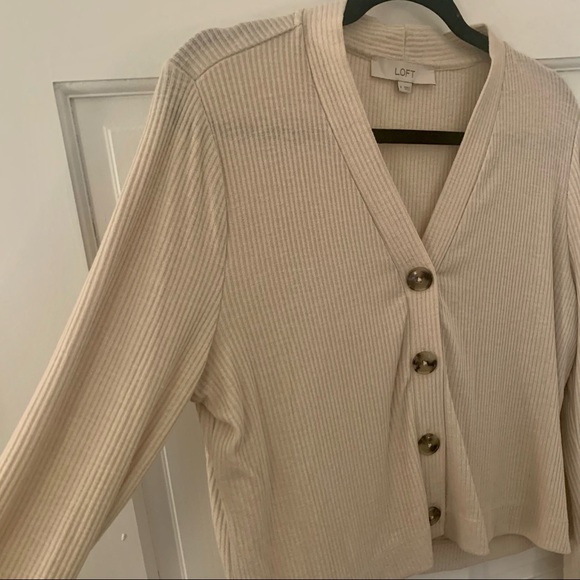 LOFT Ribbed Button Top - Picture 4 of 4